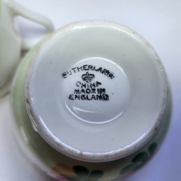 Sutherland Sugar Bowl and Creamer Set Floral Made in England Vintage - Picture 11 of 11